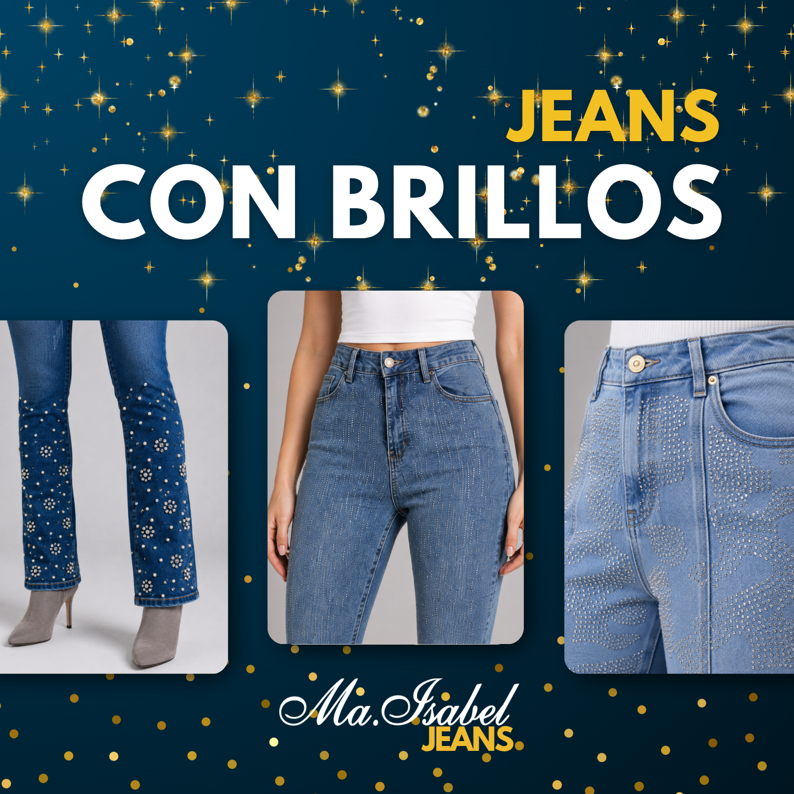 Jeans Skinny Brillos para mujer