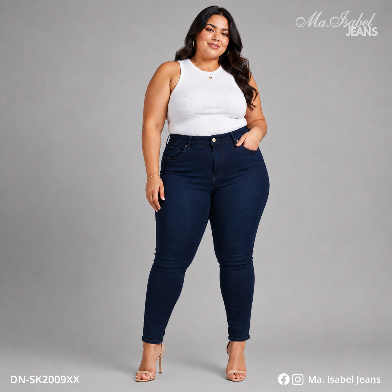 Jean Skinny Curvy - Marino Liso
