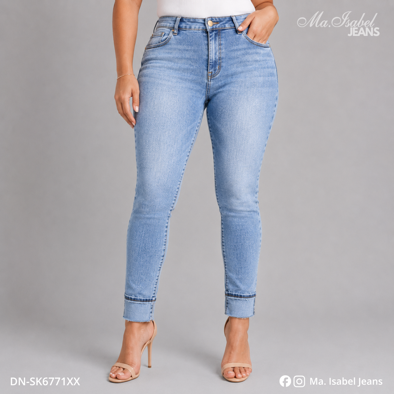 Jean Skinny Curvy - Azul Claro Desgastado