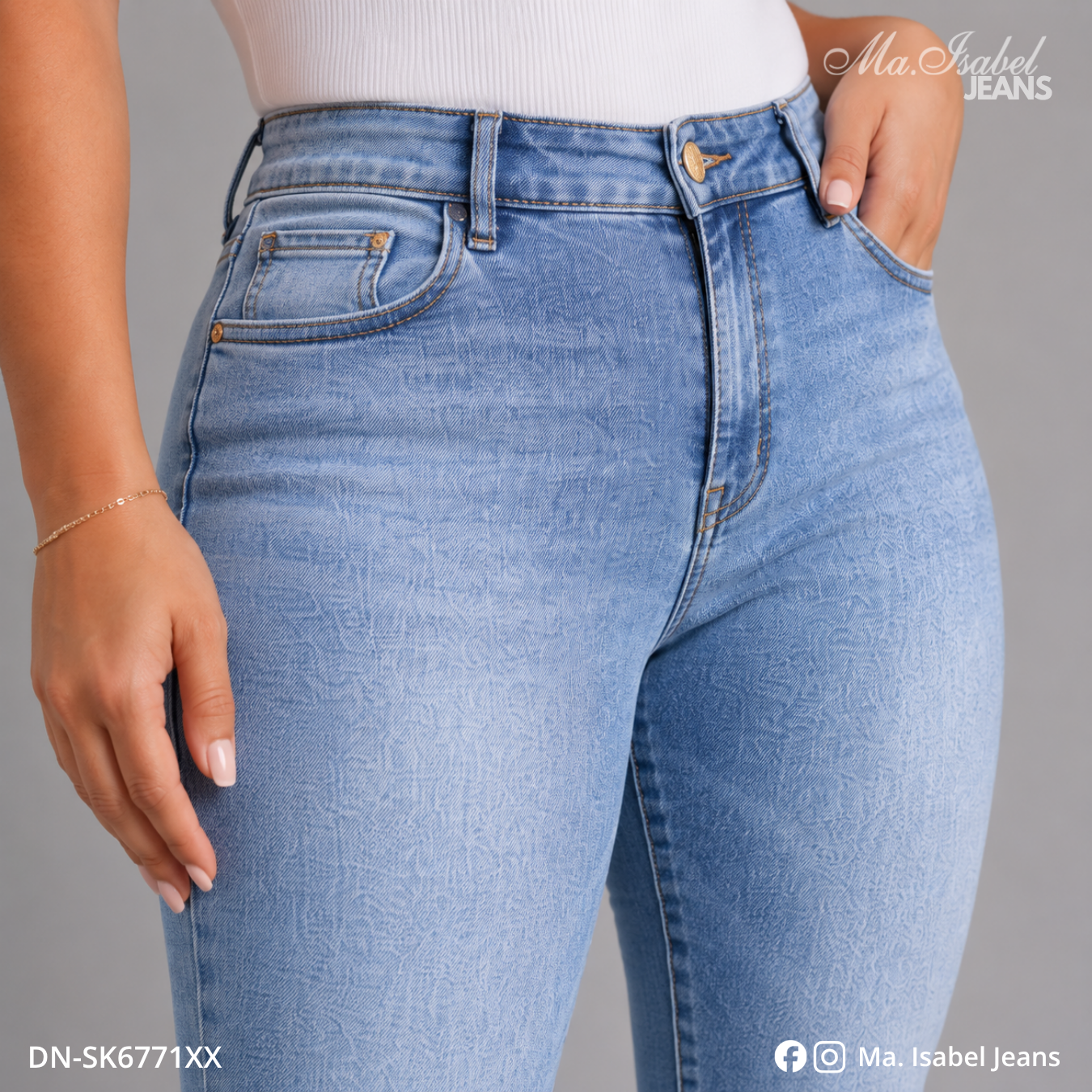 Jean Skinny Curvy - Azul Claro Desgastado