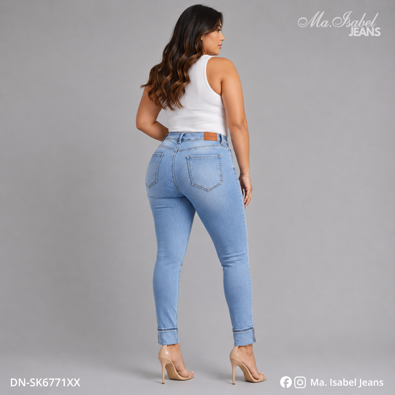 Jean Skinny Curvy - Azul Claro Desgastado