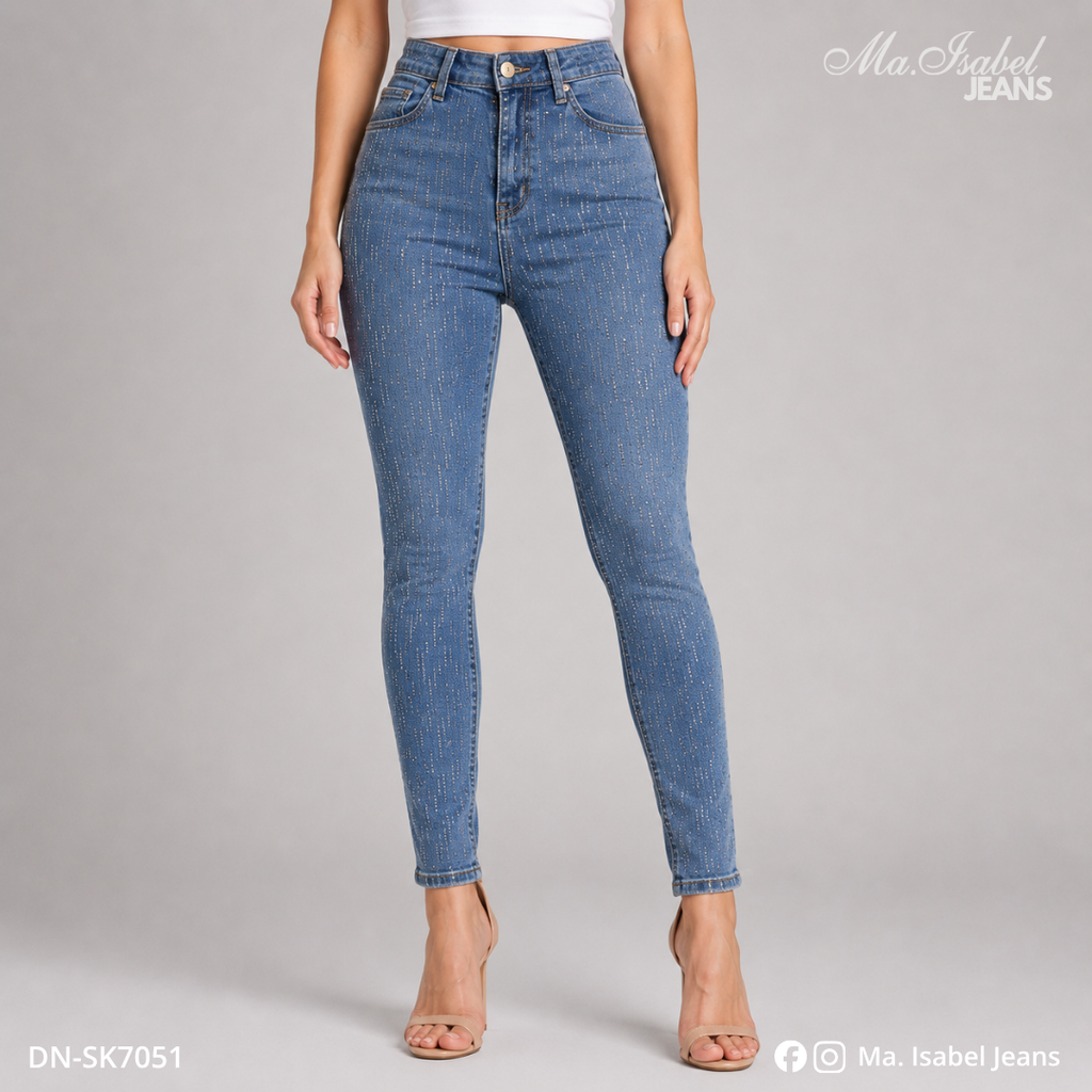 Ma. Isabel Jeans Chiconcuac pantalón skinny con brillos para mujer ideal para distribuidoras y venta al mayoreo