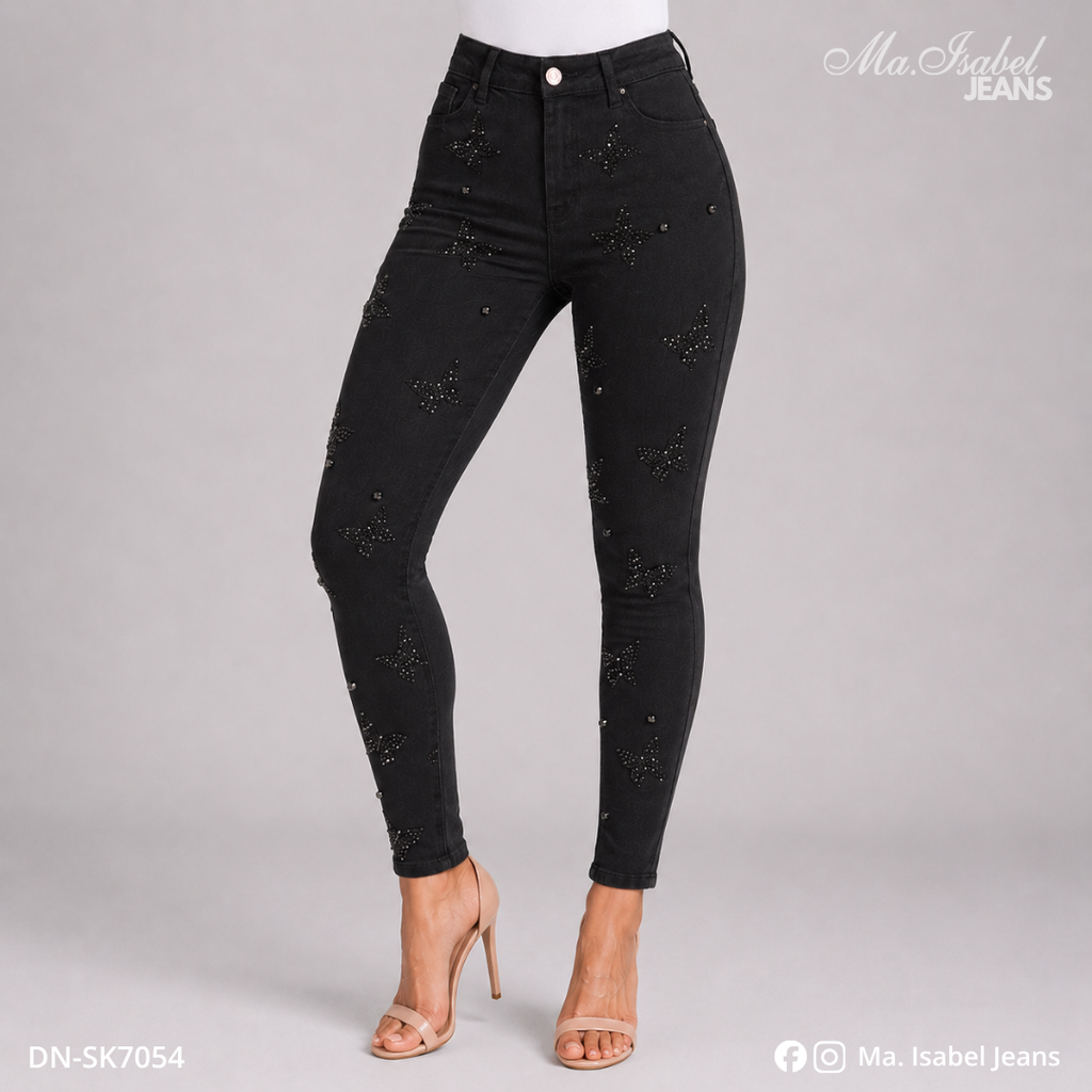 Ma. Isabel Jeans Chiconcuac pantalón skinny con mariposas para mujer ideal para distribuidoras y venta al mayoreo