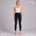 Ma. Isabel Jeans pantalón skinny para mujer color negro con diseño tapizado de brillos, tela stretch y mezclilla premium