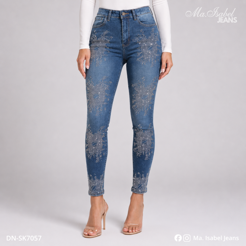 Ma. Isabel Jeans Chiconcuac pantalón skinny con destellos para mujer ideal para distribuidoras y venta al mayoreo