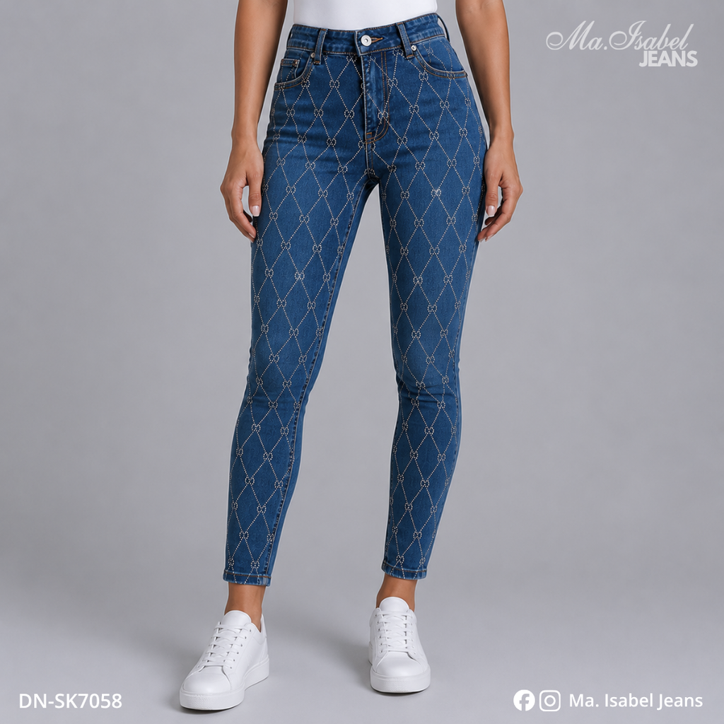 Ma. Isabel Jeans Chiconcuac pantalón skinny con rombos para mujer ideal para distribuidoras y venta al mayoreo