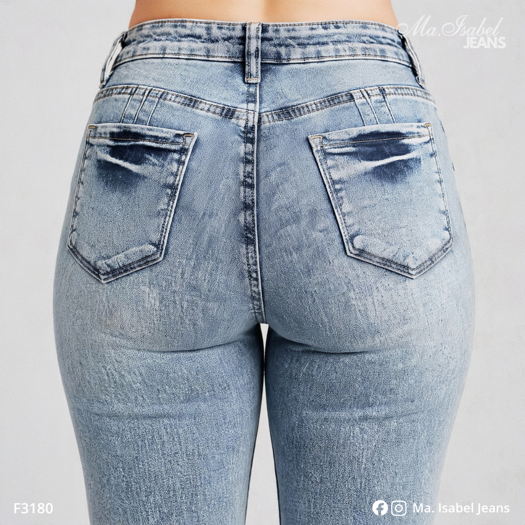 Jean Skinny Mujer - Azul Claro Jaspeado F3180