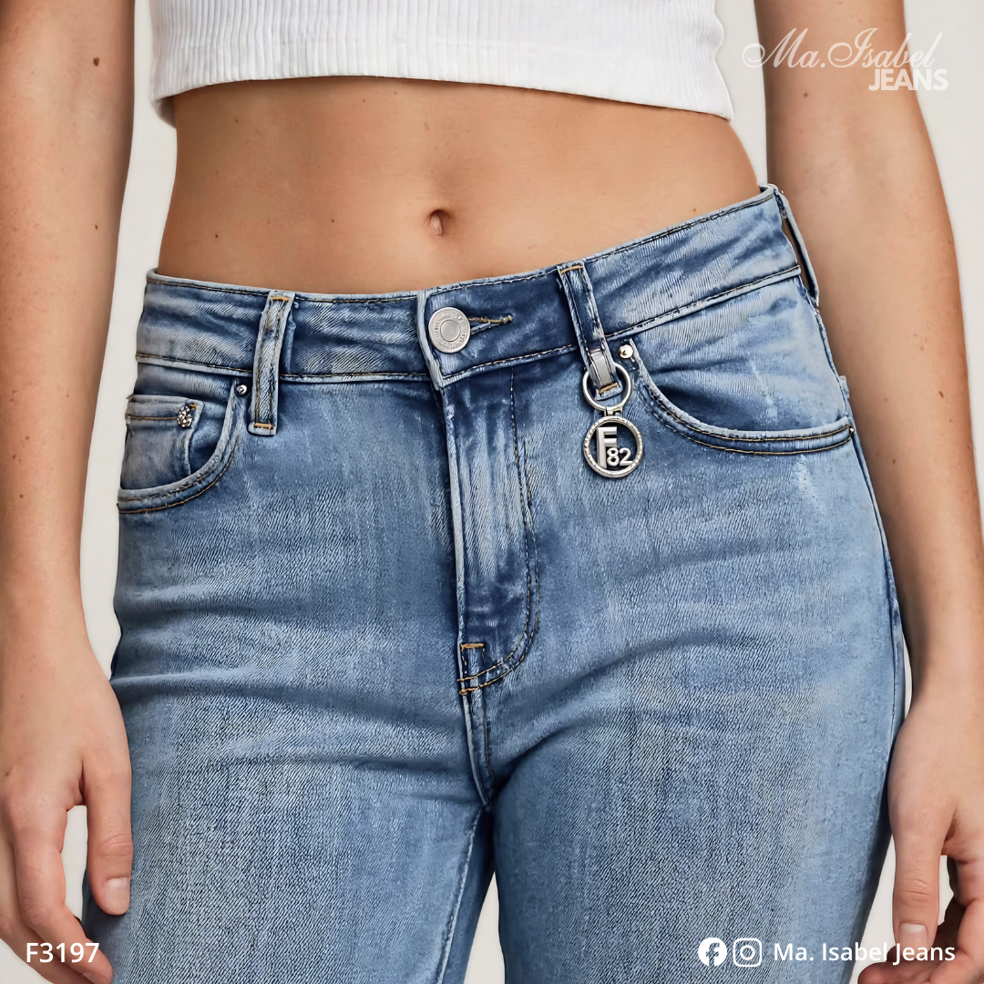 Jean Skinny Mujer - Azul Claro Jaspeado F3197
