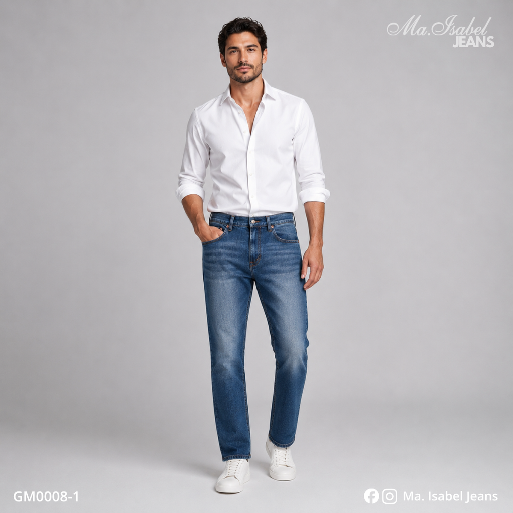 Ma. Isabel Jeans jeans de caballero México recto stone azul claro de mezclilla premium con tela stretch y ajuste clásico