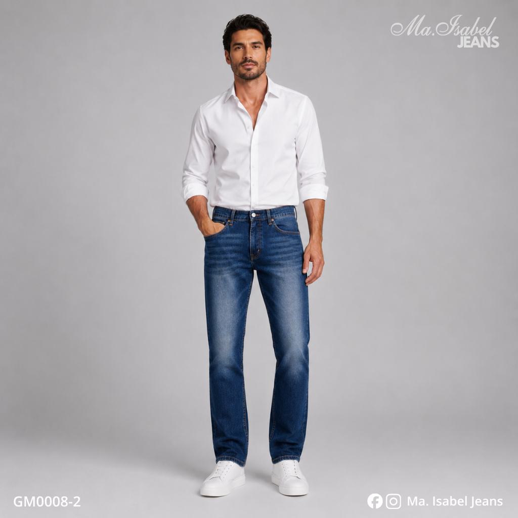 Ma. Isabel Jeans jeans de caballero México recto stone marino claro de mezclilla premium con tela stretch y ajuste clásico