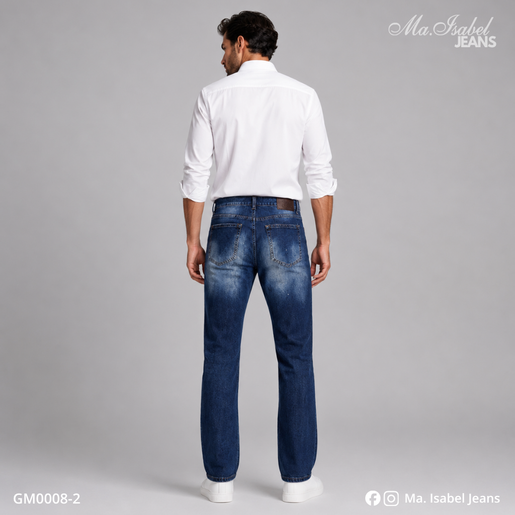 Ma. Isabel Jeans pantalón de hombre recto azul stone obscuro modelo GM0008-2 para venta en mayoreo