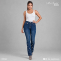 Jean Skinny Brillos Mujer - Marino