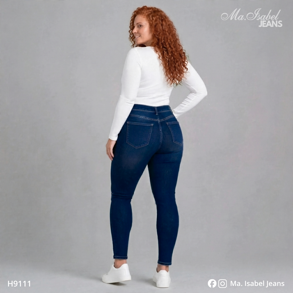 Jean Skinny Brillos Mujer - Marino H9111