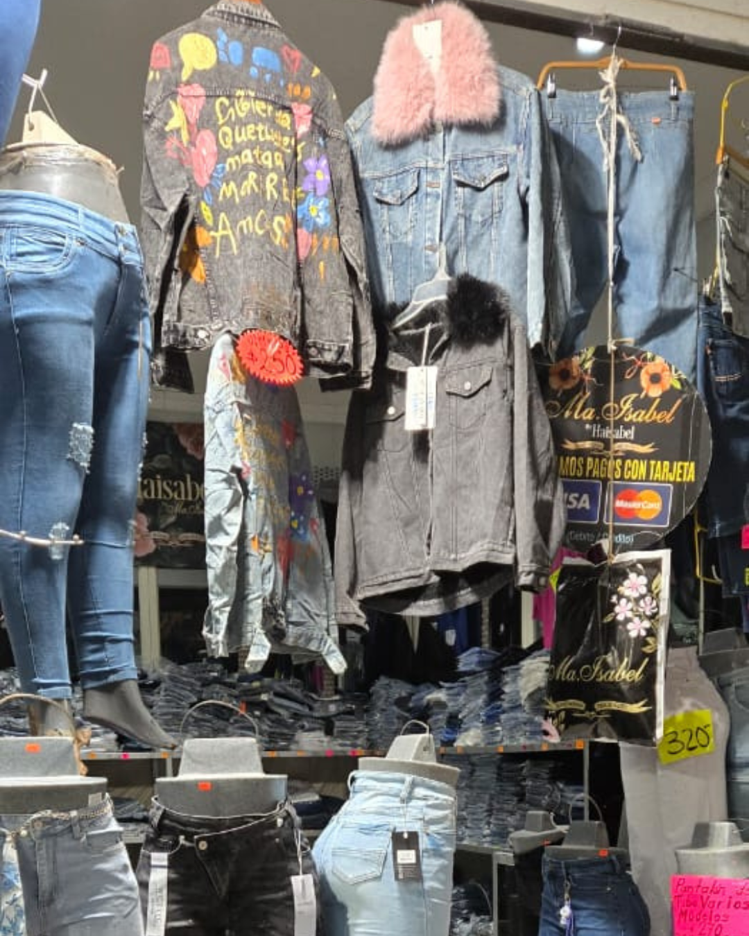 Sucursal Ma Isabel Jeans en Chiconcuac con venta de jeans de mezclilla para mujer y hombre