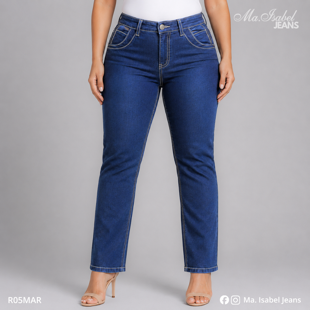 Ma. Isabel Jeans Chiconcuac pantalón recto marino para mujer ideal para distribuidoras y venta al mayoreo
