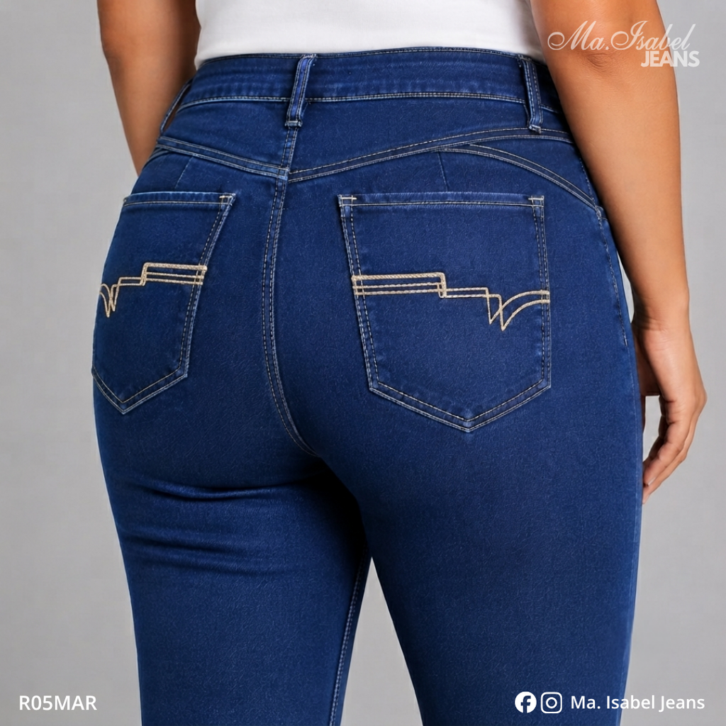Maisabel Jeans jeans de dama México corte recto color azul marino con ajuste favorecedor y tiro alto
