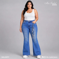 Ma. Isabel Jeans pantalón campana curvy azul medio modelo WAL02PIT para mayoreo de jeans en México