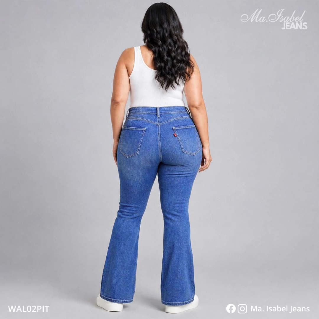 Jean Wide Leg Mujer Curvy - Azul Celeste