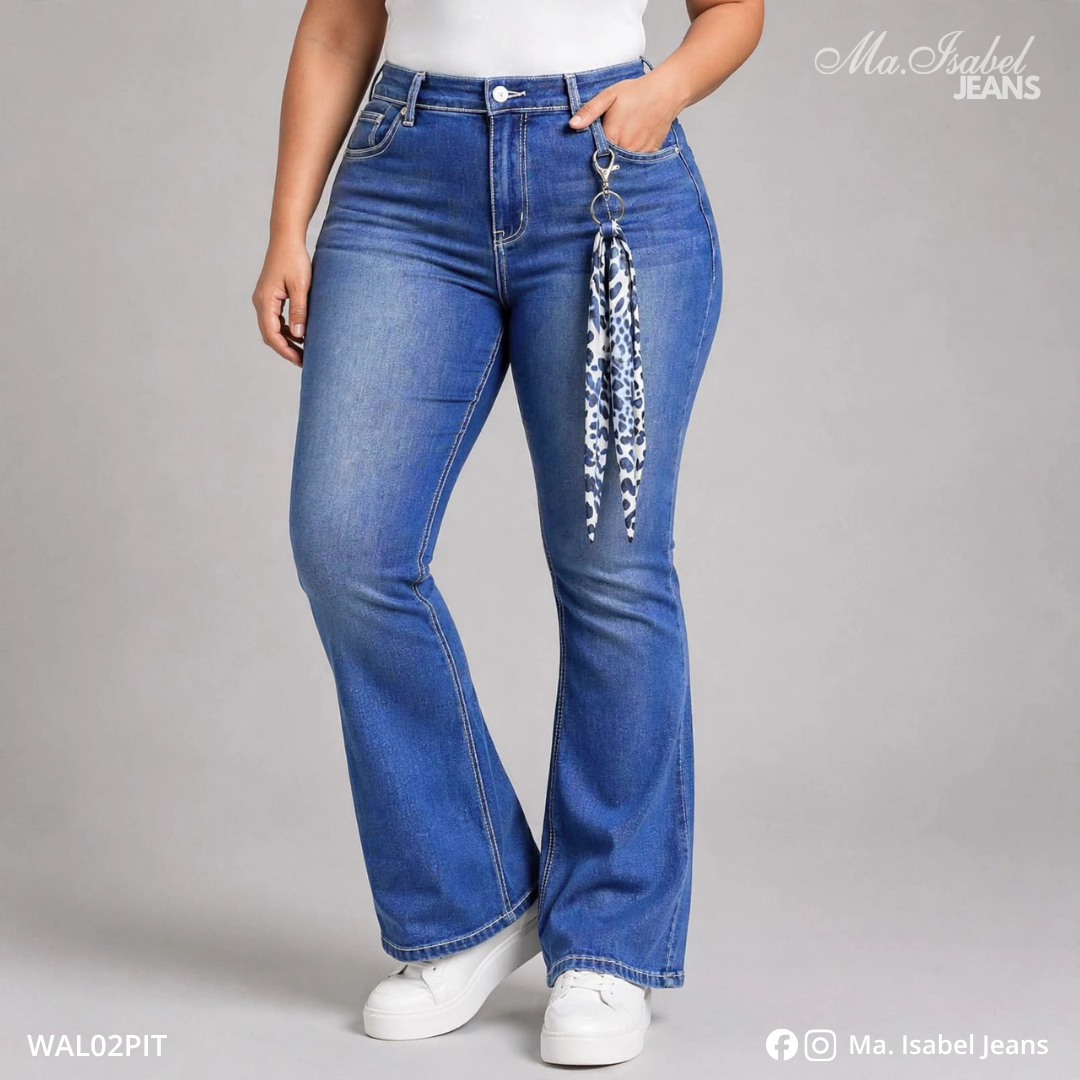 Jean Wide Leg Mujer Curvy - Azul Celeste