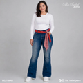 Ma. Isabel Jeans wide leg curvy azul marino modelo WL01MAR para mayoreo de jeans en México