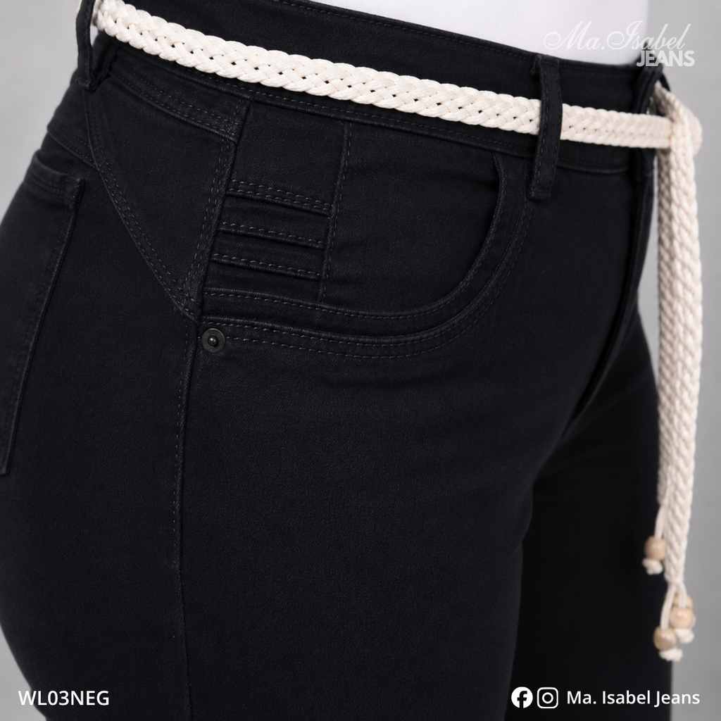 Jean Wide Leg Mujer Curvy - Negro